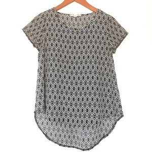 Black + White Southwest Top